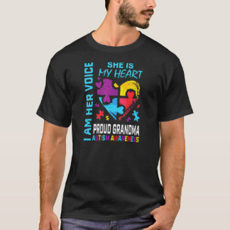 Dames Trotse Oma Autisme Bewustzijn KleinDochter T-shirt