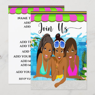 Dames uitstapje feest uitnodiging