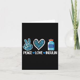 Dames V-hals 'Peace Love Insulin' Kaart