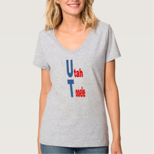Dames V-hals T-shirt UTAH TOERISME