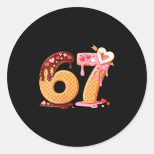 Dames Valentijnsdag 67 Meme Gevuld Met Harten Ronde Sticker