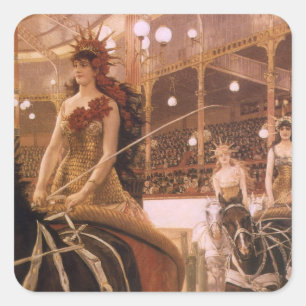 Dames van de auto's (ook bekend als Circus) door J Vierkante Sticker