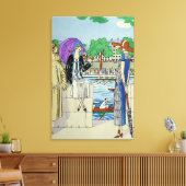 Dames van de jaren 20 bij het Race Regatta Canvas Afdruk (Insitu (Woonkamer))