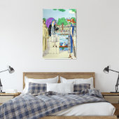 Dames van de jaren 20 bij het Race Regatta Canvas Afdruk (Insitu (Slaapkamer))