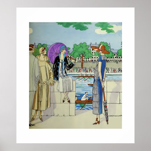 Dames van de jaren 20 bij het Race Regatta Poster (Voorkant)