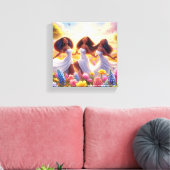 Dames van de lente canvas afdruk (Insitu (Woonkamer))