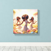 Dames van de lente, vol.2 canvas afdruk (Insitu (Houten vloer))