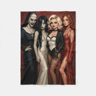 Dames van horror glamouren het op fleece deken