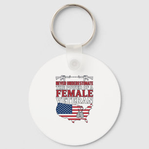 Dames veteran kracht patriottisch vintage shirt on sleutelhanger