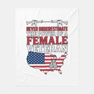 Dames Veteranen Macht Patriottisch Vintage T-Shirt Fleece Deken