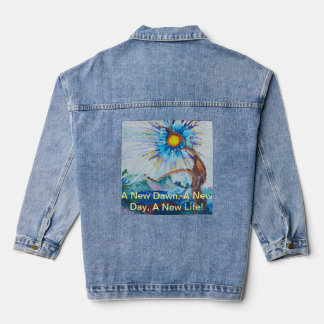 Dames Vibrant Vision Print Denim Jasje Denim Jacket