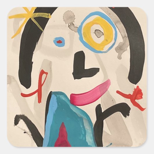 DAMES VIERKANTE STICKER (Voorkant)