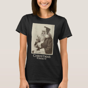 Dames Vintage Grappige Rokkende Kerstman Kerstmis T-shirt