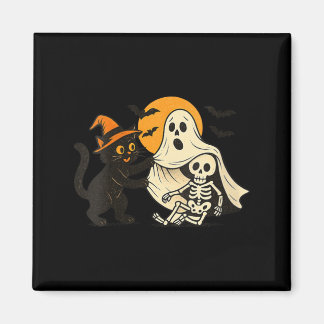 Dames Vintage Halloween Zwarte Kat Onthullend Magneet