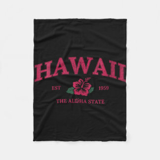 Dames vintage hawaii aloha staat hibiscus bloem fleece deken