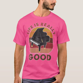 Dames Vintage Leven Is Echt Goed Piano T-shirt