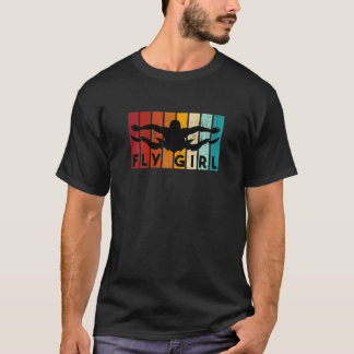 Dames Vintage Retro Vlieg Zwem Meisje Bekende Bill T-shirt