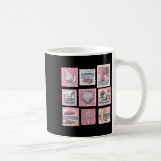 Dames vintage roze kust strand zomer vakantie koffiemok