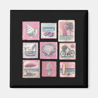 Dames vintage roze kust strand zomer vakantie magneet