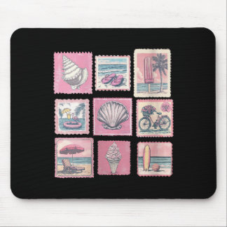 Dames vintage roze kust strand zomer vakantie muismat