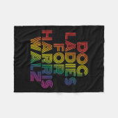 Dames voor Harris Wheimer Retro  Rainbow Fleece Deken (Voorkant (Horizontaal))