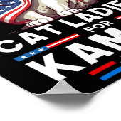 Dames voor Kamala Funny Cat 2024 President Kamala- Poster (Hoek)