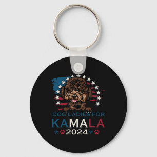Dames voor Kamala Harris 2024 Poedel Hond Amerika Sleutelhanger