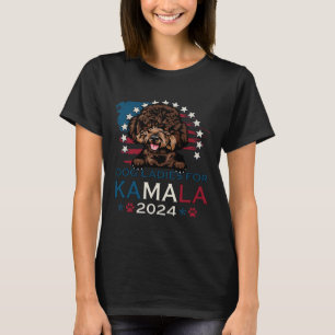 Dames voor Kamala Harris 2024 Poedel Hond Amerika T-shirt