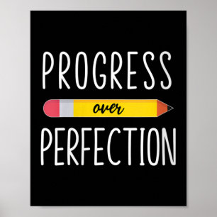 Dames Vooruitgang Boven Perfectie Motiverende Rug Poster