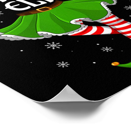 Dames vriendin Elf Kerstmis Familie Meisjes Vrouwe Poster (Hoek)