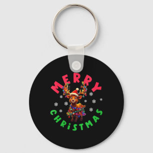 Dames vrolijk kerstfeest schattig kerst rendier sleutelhanger