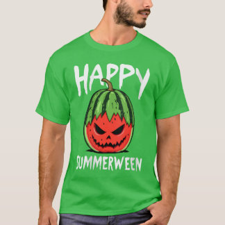 Dames Watermeloen Jackolantern Zomer Halloween Ha T-shirt