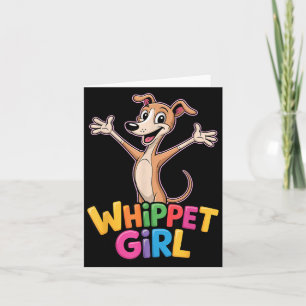 Dames whippet meisje cartoon kleine zichtjager hui kaart