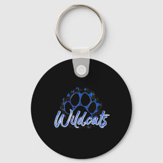 Dames Wildcats Blauw Zwart Luipaard School Sport Sleutelhanger
