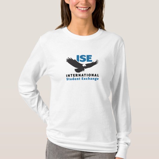 Dames Wit T-shirt met lange mouwen ISE Square Logo (Voorkant)
