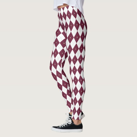 Dames witte argyle leggings (Links)