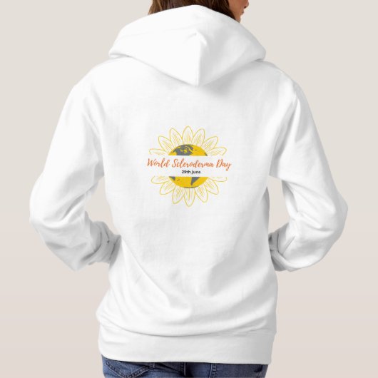 Dames witte capuchon - Wereld Scleroderma Dag Hoodie (Achterkant)