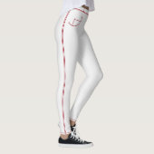 Dames witte jeans met rode streep "MIGNED" Leggings (Rechts)