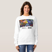 Dames Witte Muurschildering Crew Nek Sweatshirt (Voorkant volledig)