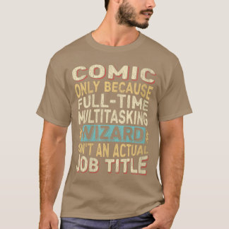 Dames Wizard Jobitle Citaat Funny Comic VNeck retr T-shirt