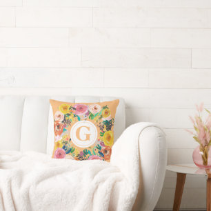 Dames Womens Letter Floral Wreathion Pillow Kussen