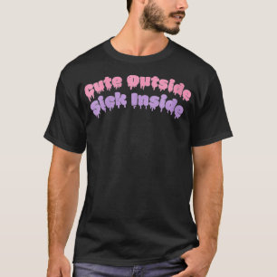 Dames Yami Kawaii Pastel Goth Cute Zieke V-hals T-shirt