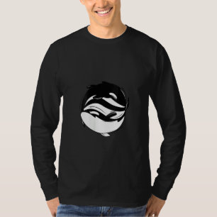 Dames Yin Yang Orka Moordwalvis V-hals T-shirt