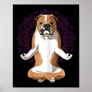 Dames Yoga Hond Engelse Bulldog Poster