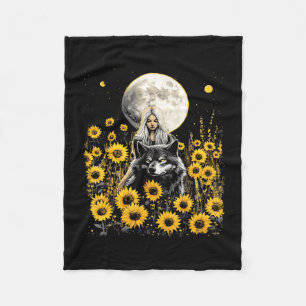 Dames zonnebloem designer  fleece deken