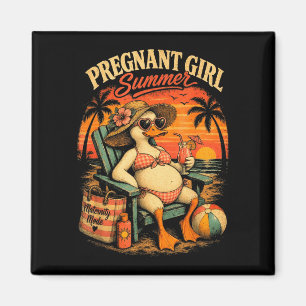 Dames zwangere meisje zomer grappige eend baby magneet