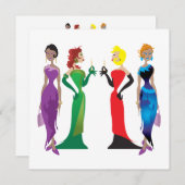 Damesavond Aangepaste Uitnodiging (Voorkant / Achterkant)