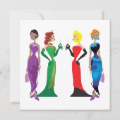 Damesavond Aangepaste Uitnodiging (Voorkant)