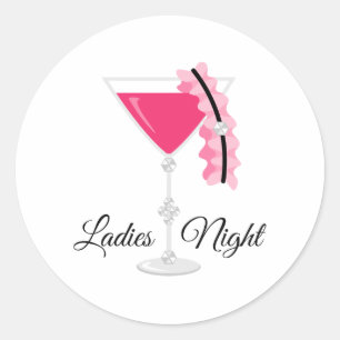Damesavond Ronde Sticker