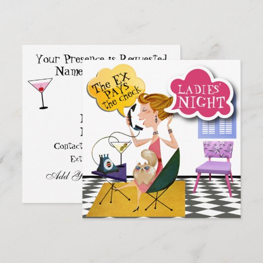 Damesavond - Uitnodiging SRF (Voorkant / Achterkant)